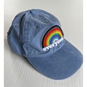New Adams Pride Rainbow Blue Cotton Baseball Cap Hat Adjust Strap One Size